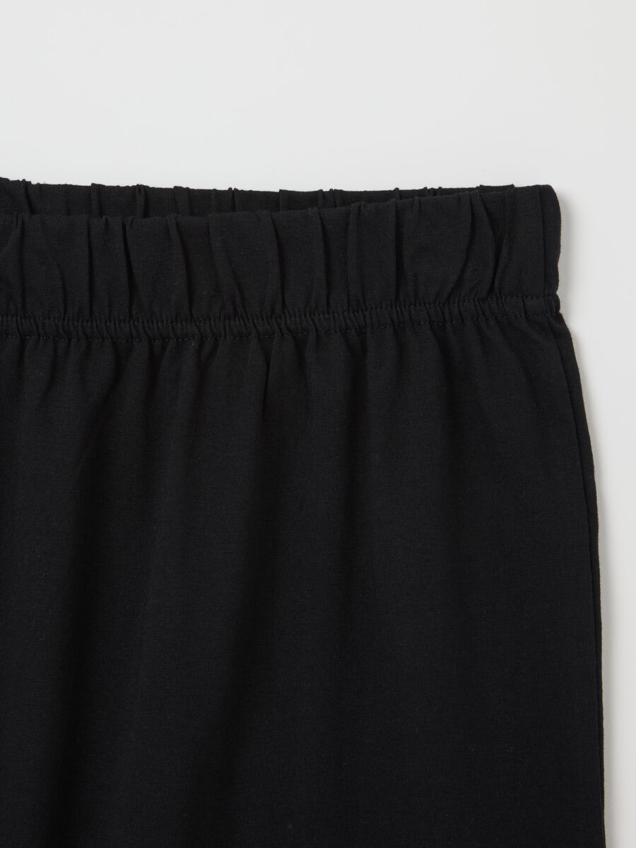 Short pyjamas in white and black slub jersey_5