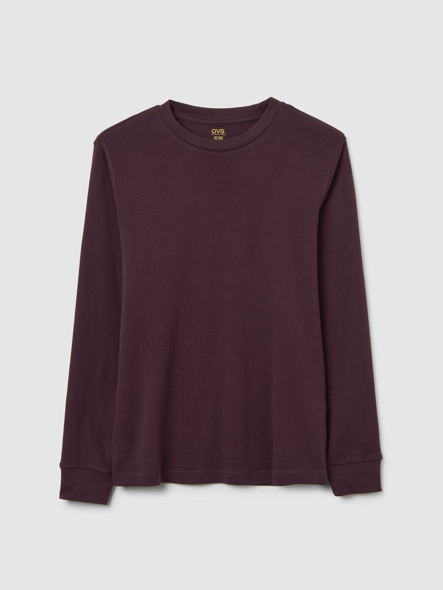 T-shirt in puro cotone viola regular fit_4