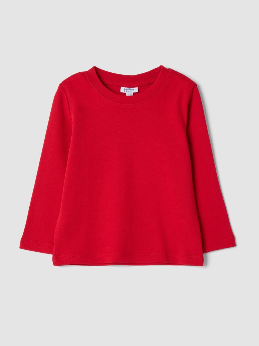 Red pure organic cotton crew-neck T-shirt_0