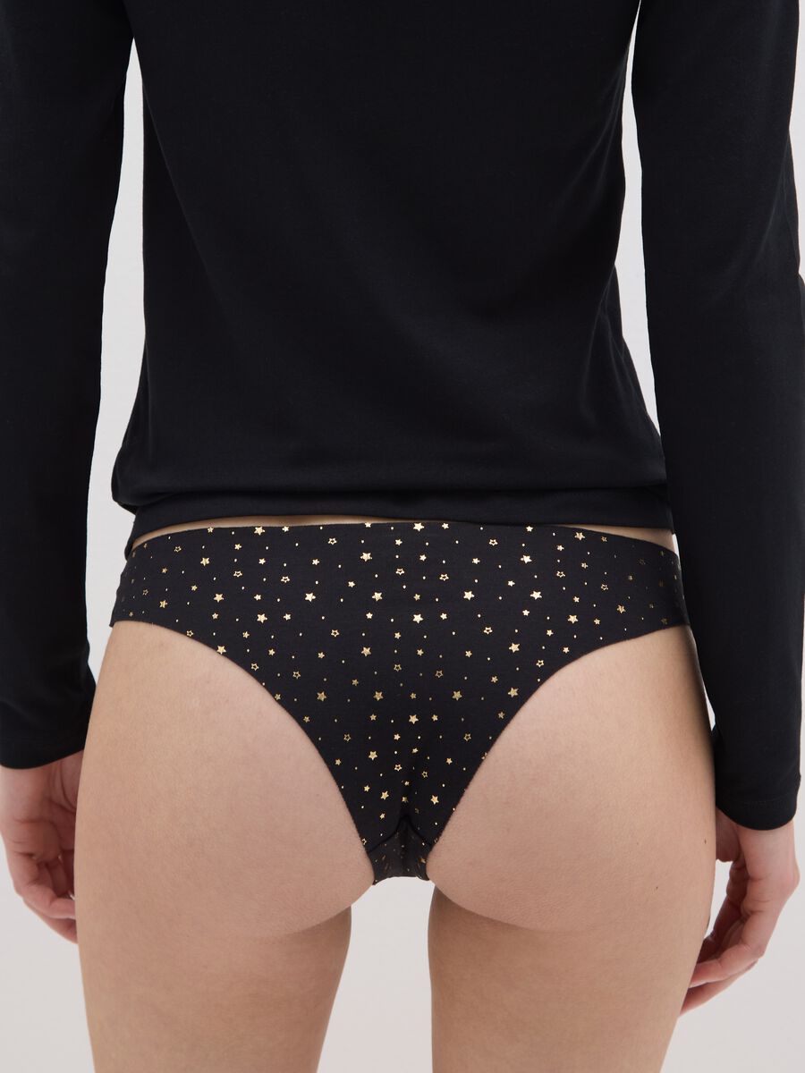 Slip nero in cotone elasticizzato_2