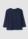 Blue organic cotton T-shirt with collegiate print for baby boy_1