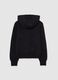 Girls' black pure cotton hoodie regular fit with zip_4