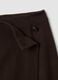 Brown viscose-wool blend skirt with fringed hem_1