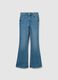 Blue Flare Jeans in Stretch Denim Cotton_4