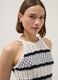 Canotta fitted in puro cotone a righe multicolor con texture a rete_0