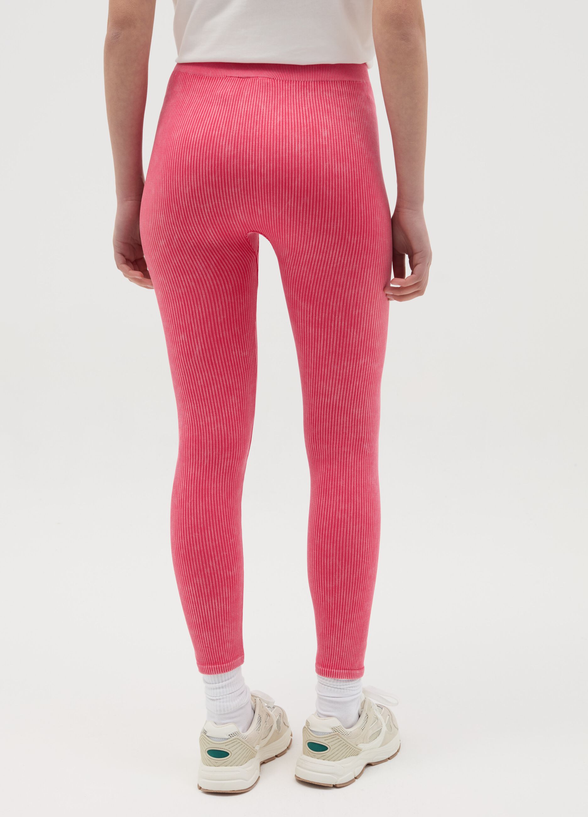 Stretch ribbed leggings