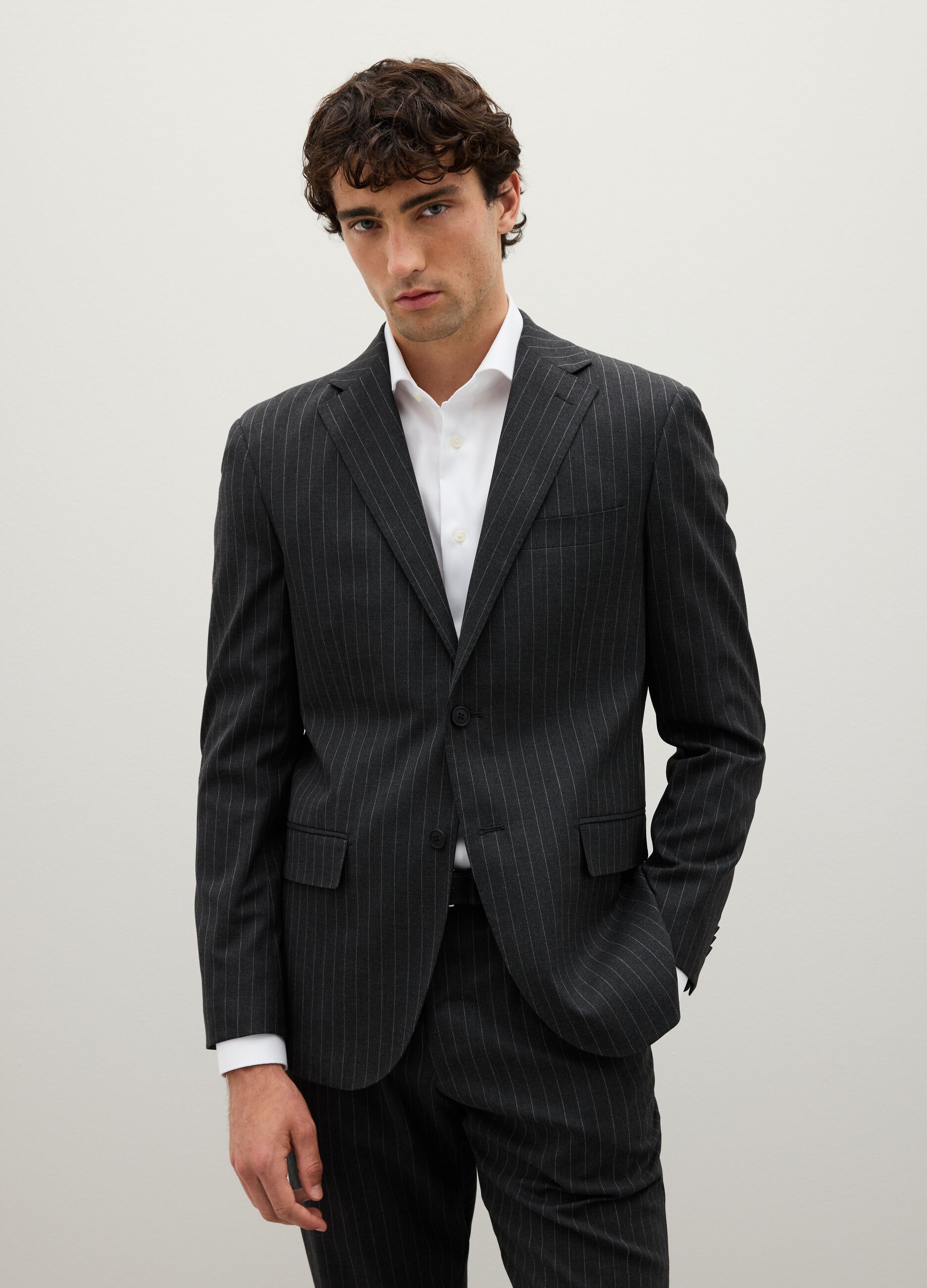 Black Stretch Fabric Suit
