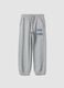 Grey cotton and viscose blend joggers_0