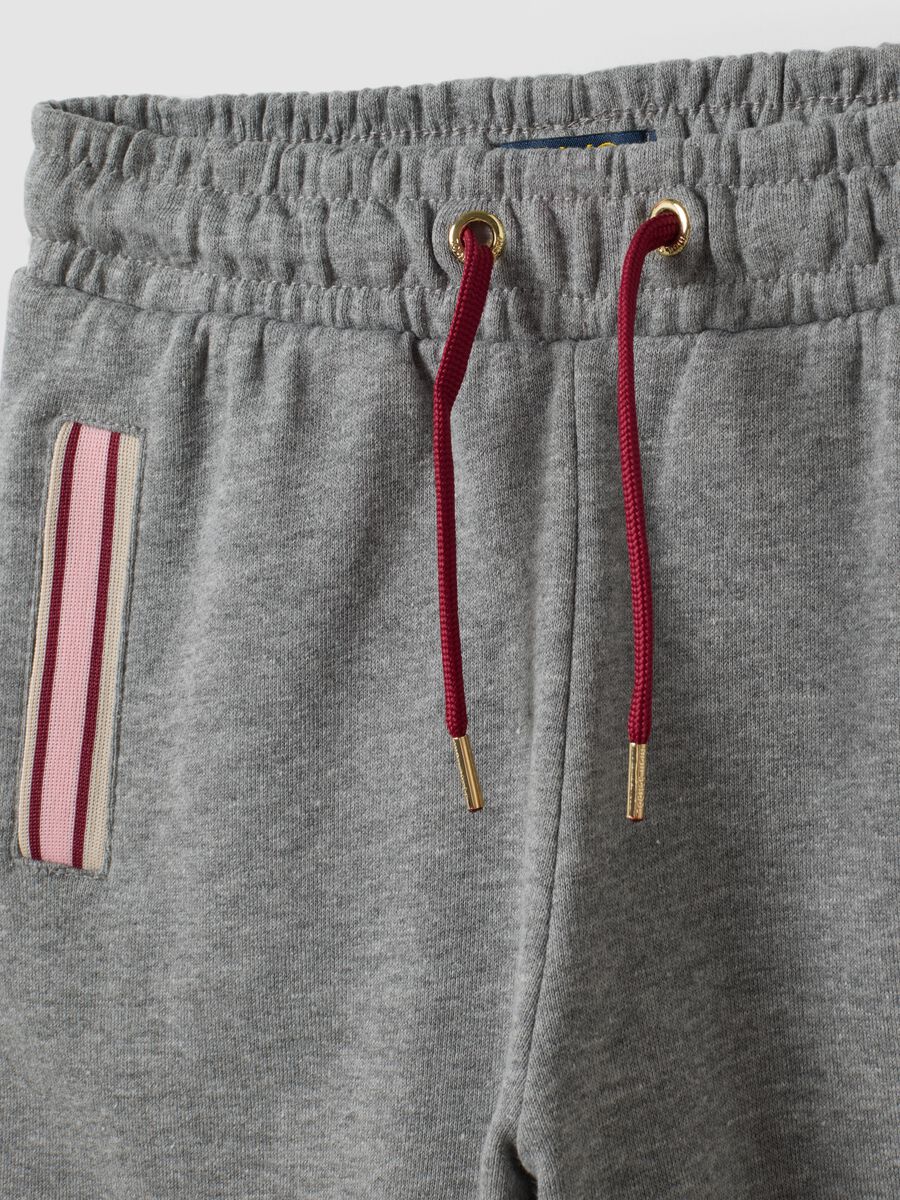 Pantaloni culotte grigi in misto cotone e viscosa per bambina_2