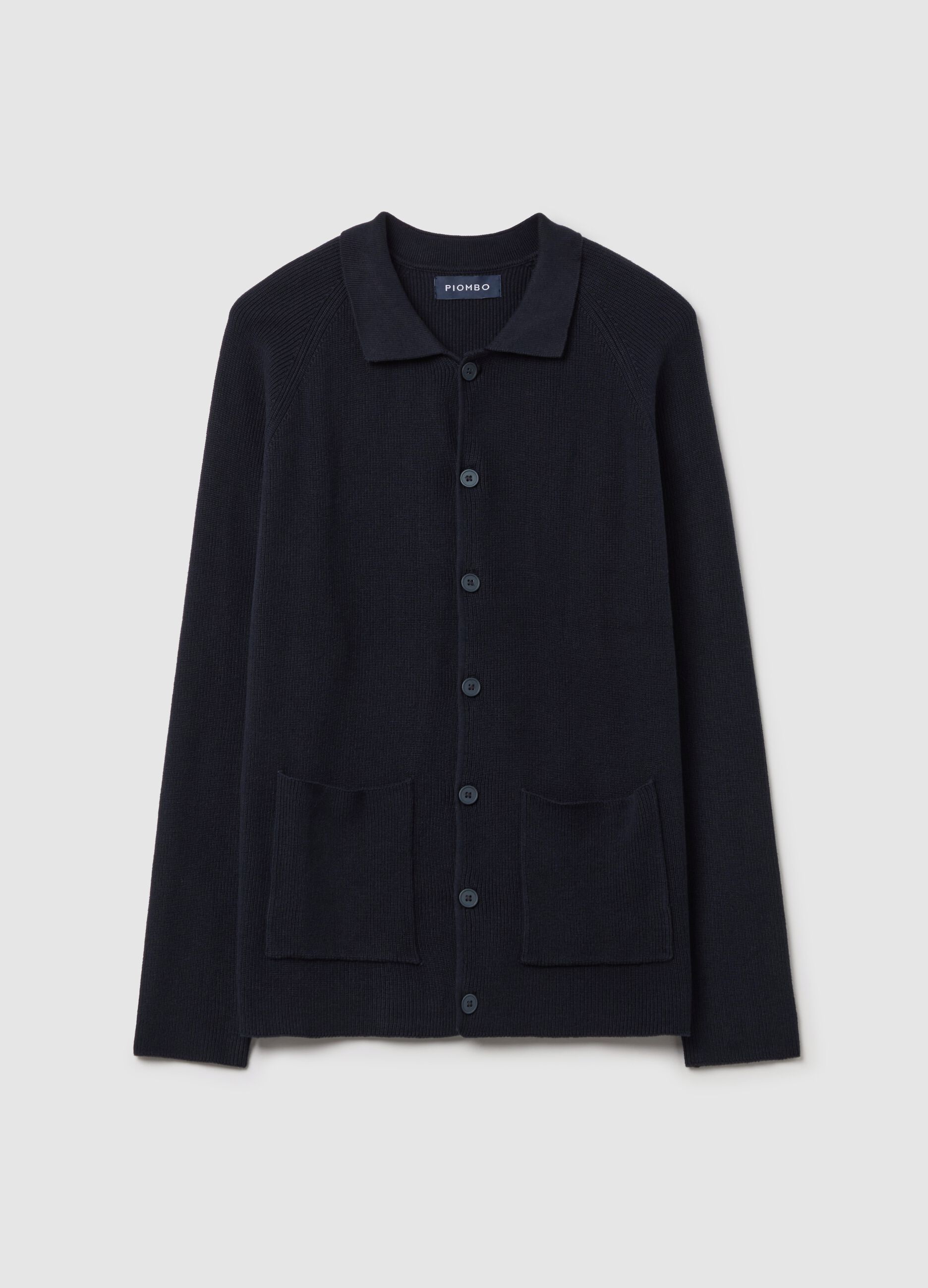 Cotton cardigan with collar