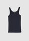Blue pure cotton tank top regular fit_0
