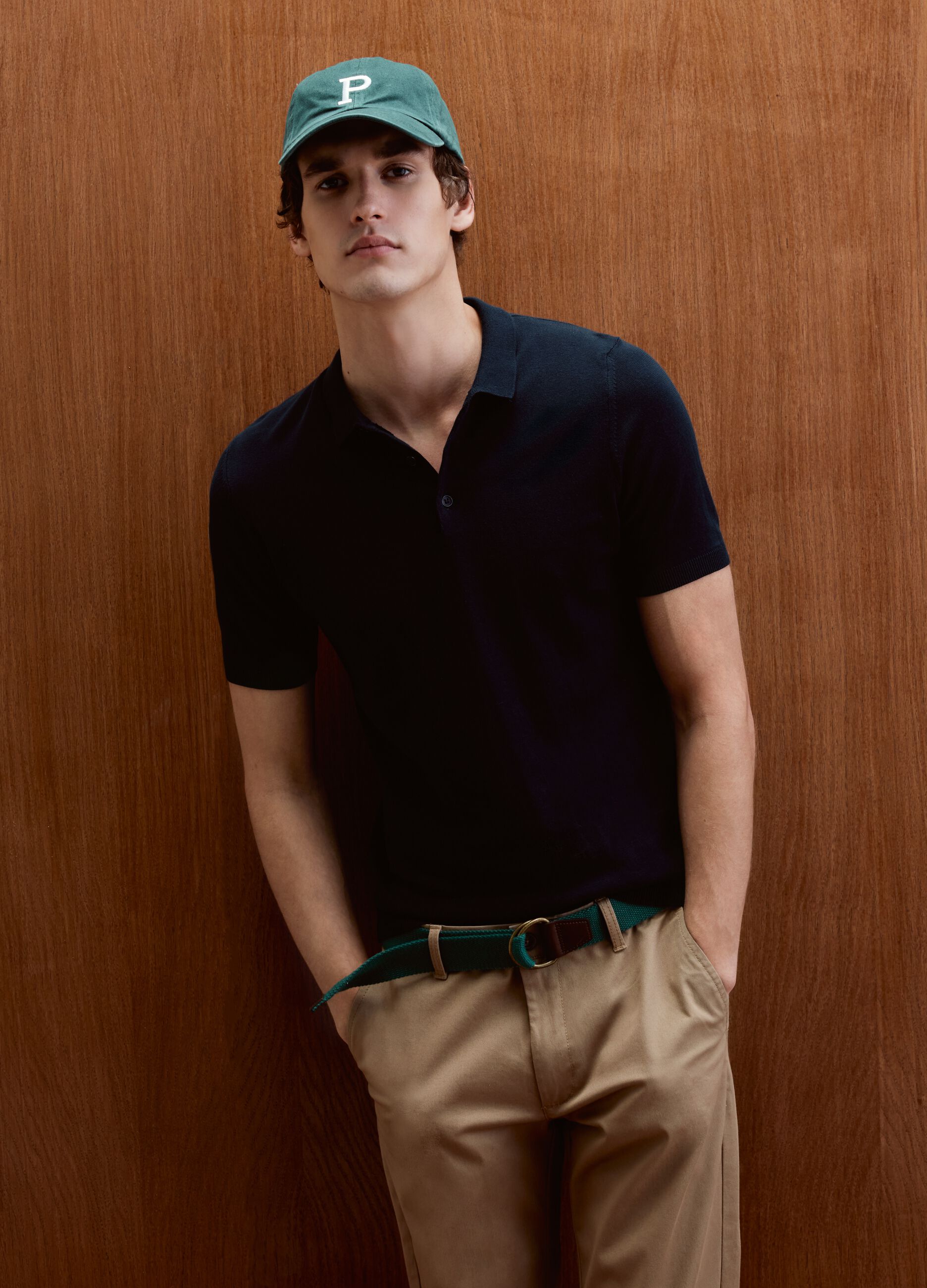 Cotton knitted polo shirt