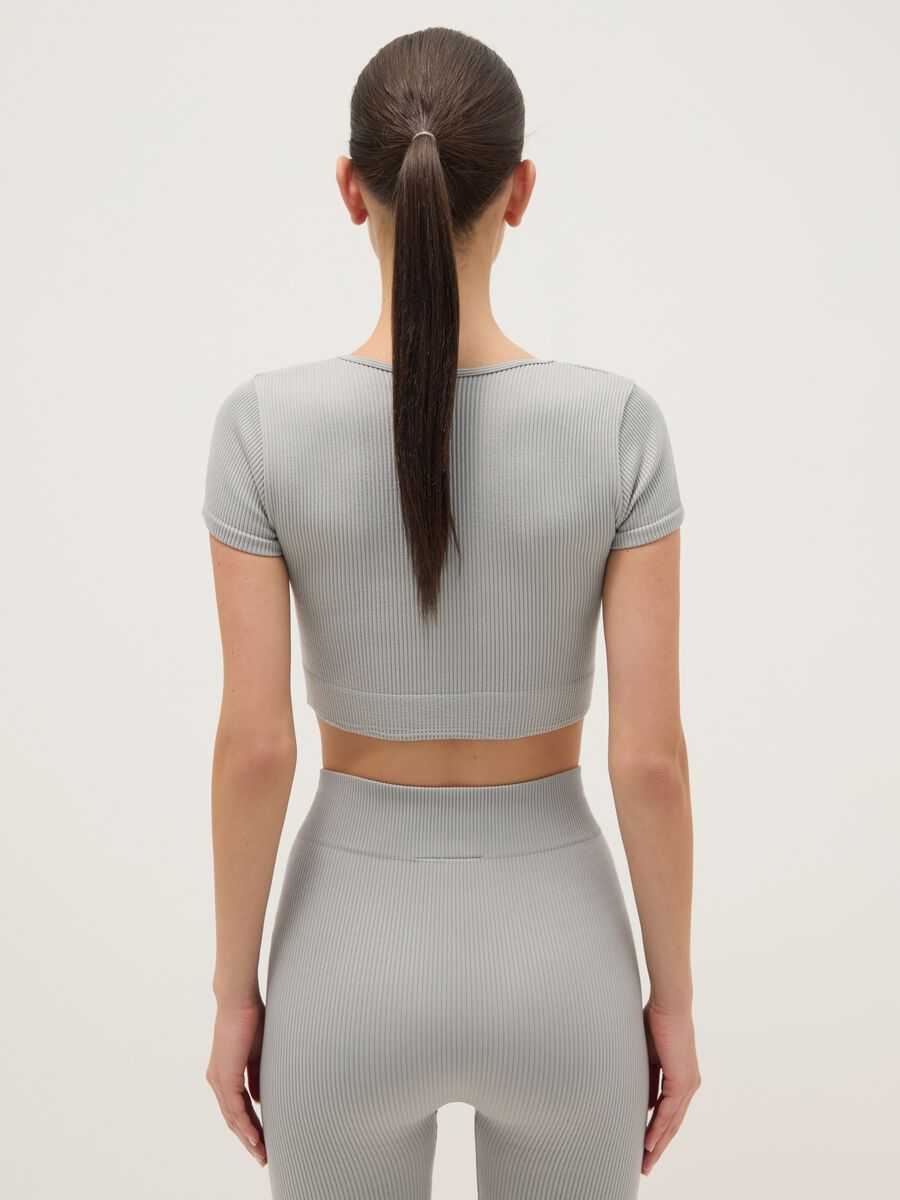 Grey Boxy Fit Short Sleeve Sport T-shirt_2