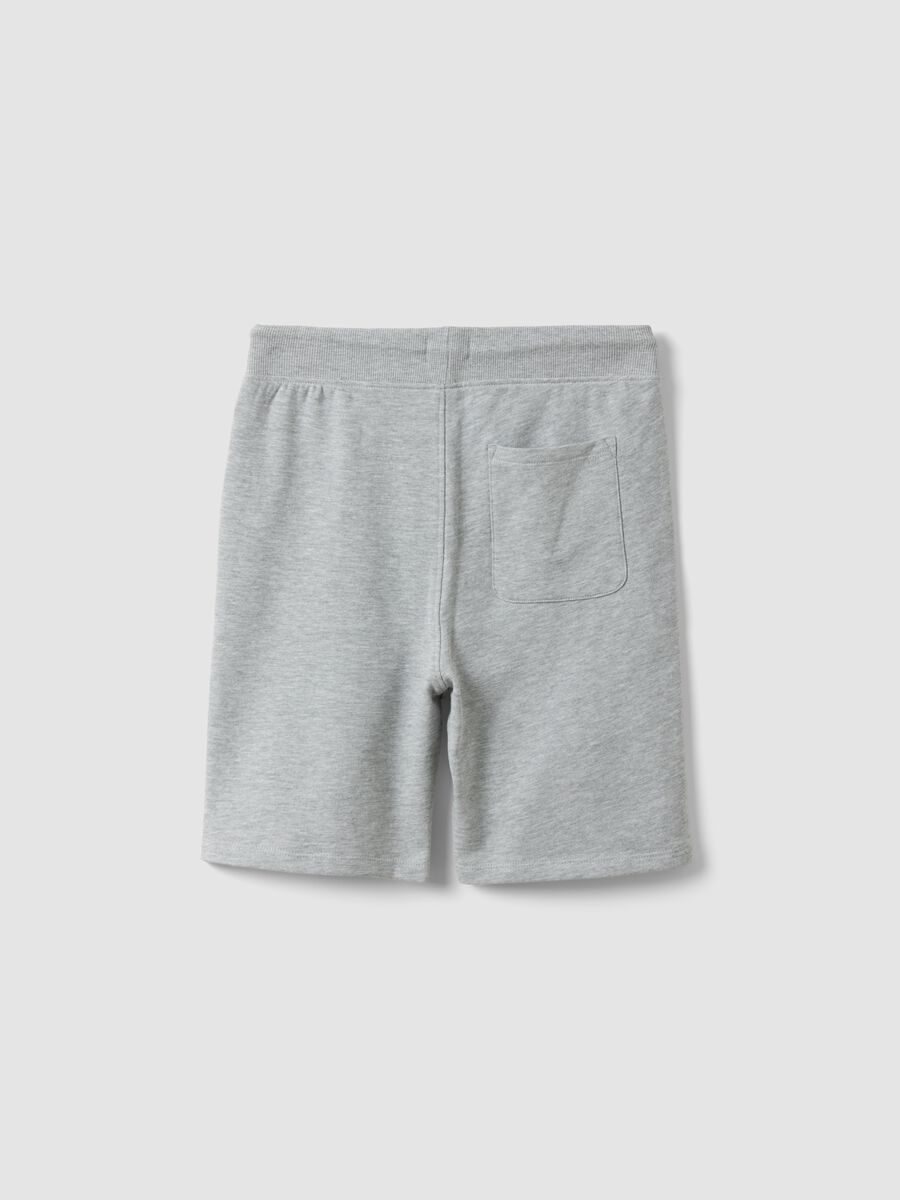 Shorts in puro cotone grigio da ragazzo relaxed fit_1