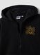 Black cotton-blend zip hoodie with One Piece print_2