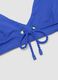 Blue triangle bikini top in stretch fabric with removable padding_1