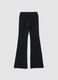 Black breathable stretch-modal flared trousers_2