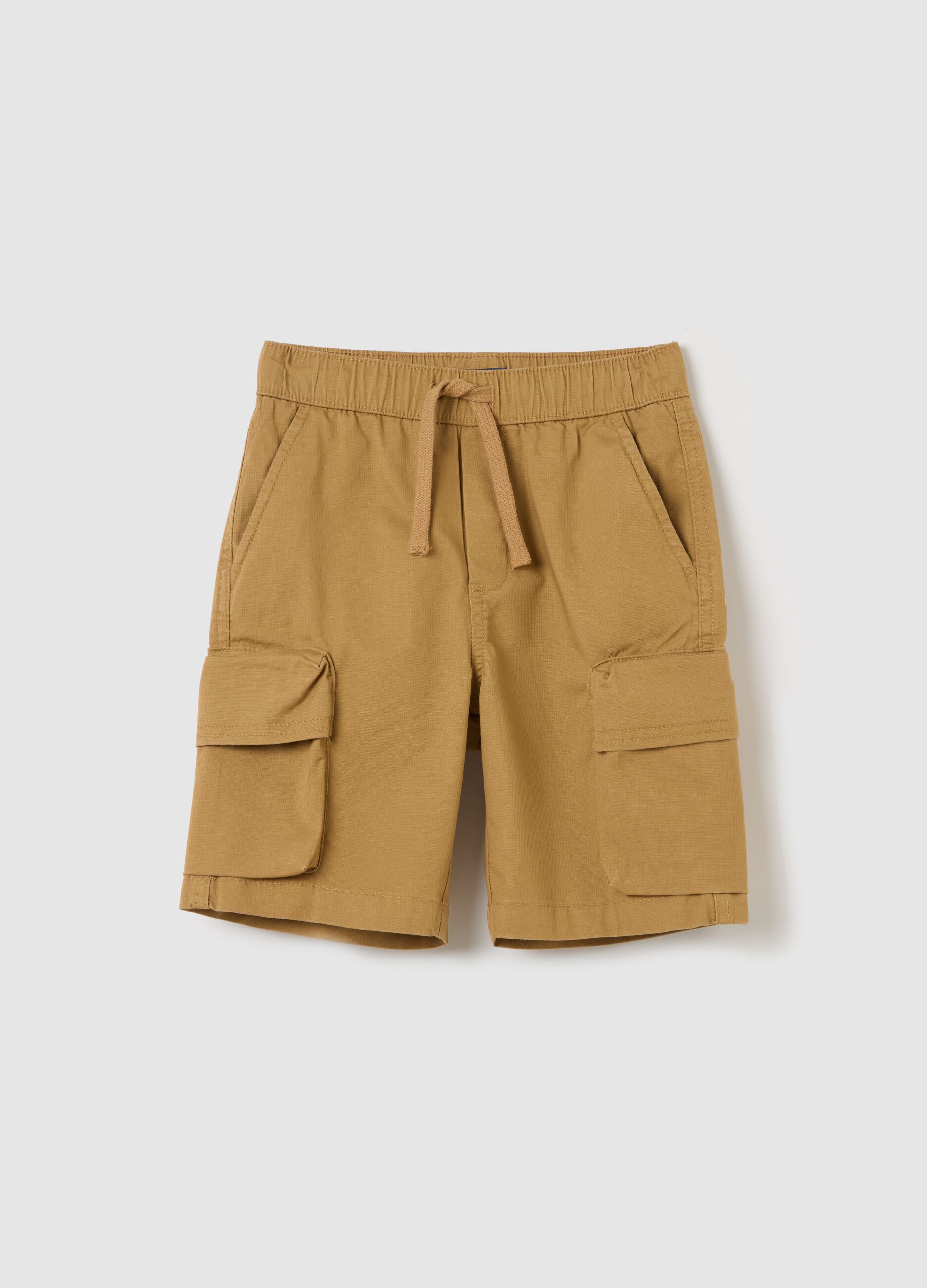 Cargo Bermuda shorts with drawstring