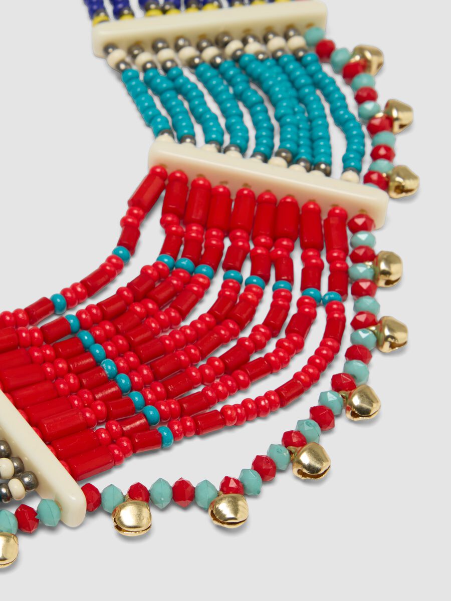 Multicolour Necklace with Beads and Golden Accents_2