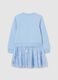 Blue cotton blend girl's dress, regular fit with Disney tulle_1