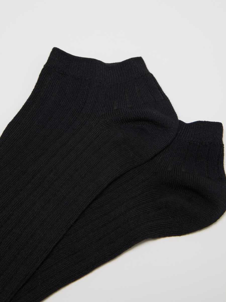 Three-pack black stretch pop socks_1