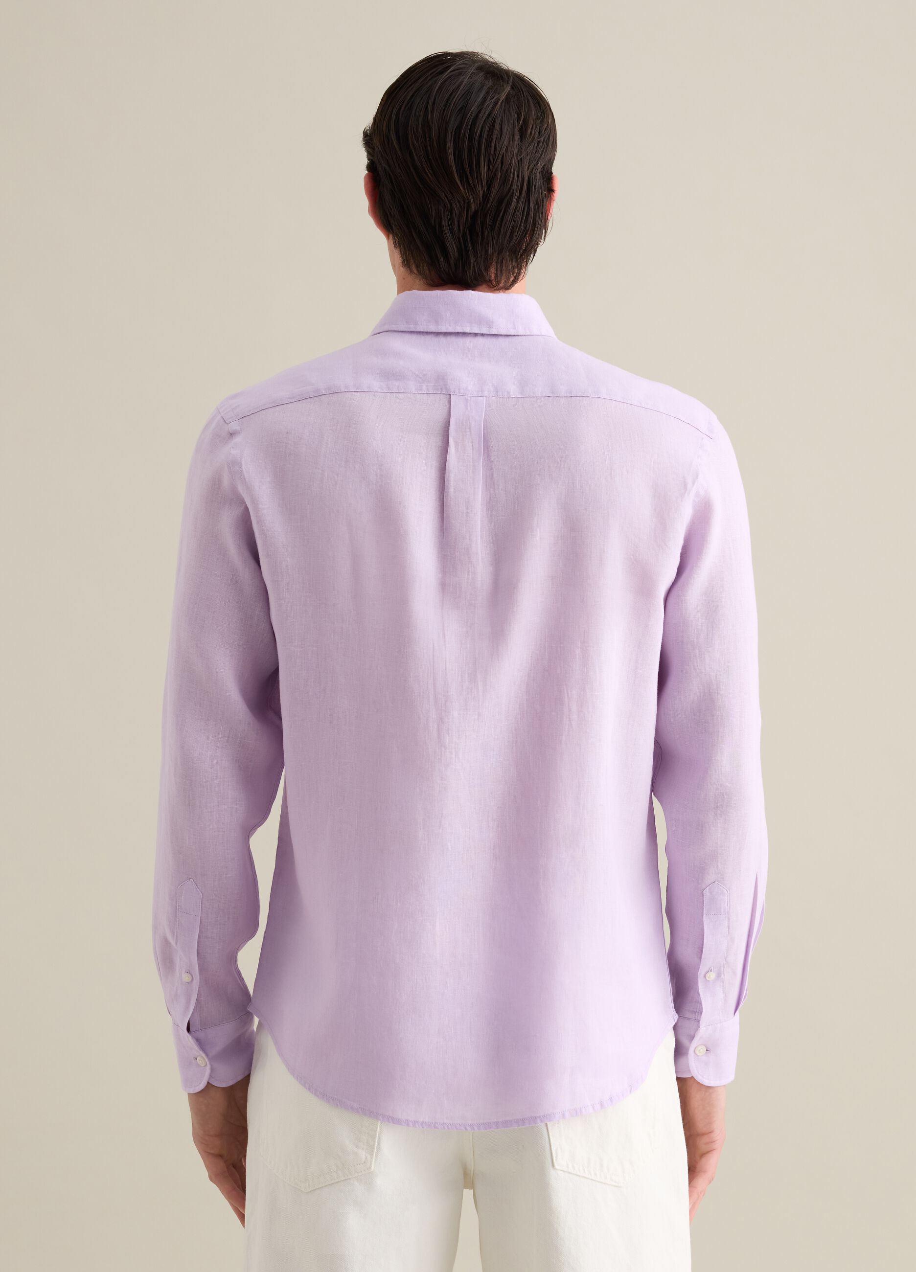 Purple Regular Linen Shirt Piombo