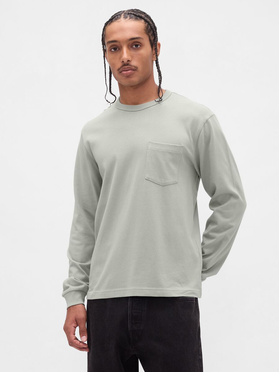 T-shirt a maniche lunghe in cotone_0