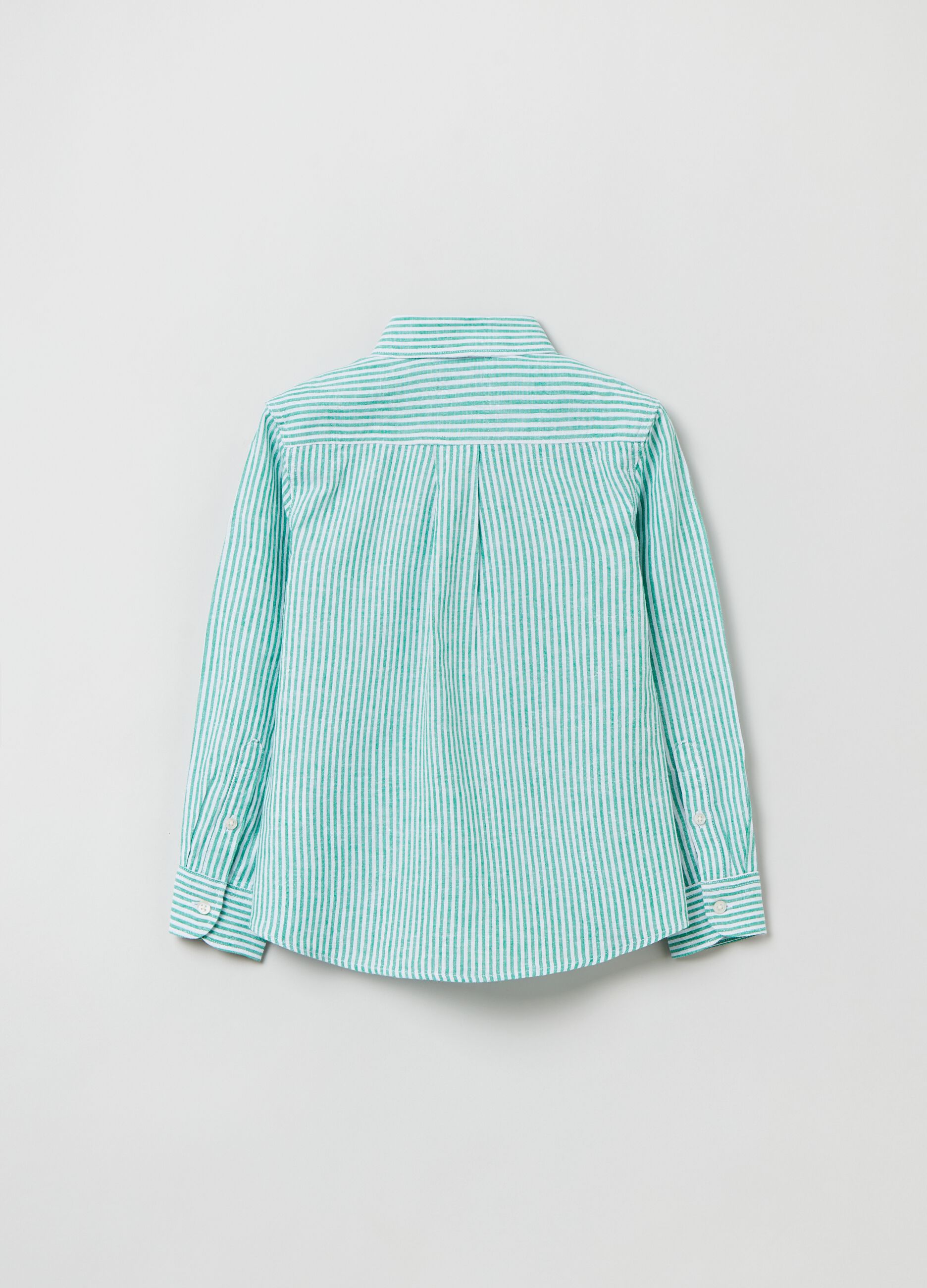 Camicia in lino e cotone a righe_1