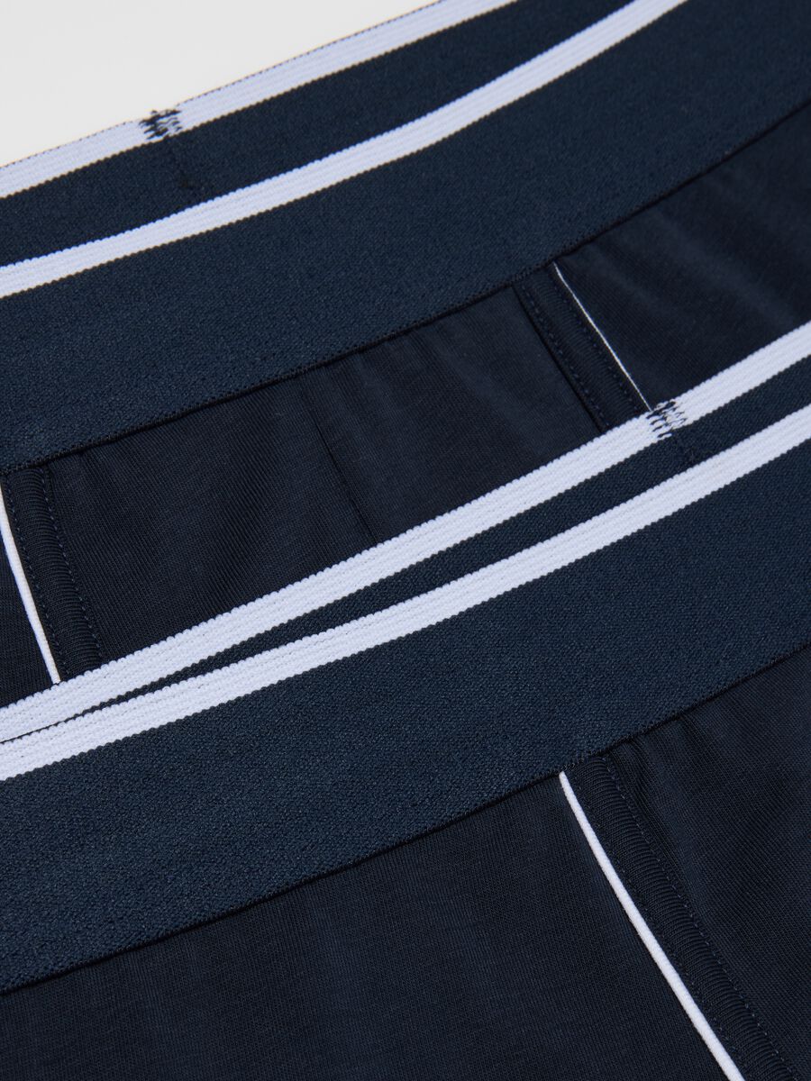 Blue Stretch Cotton Regular Fit Boxers Twin Pack_5