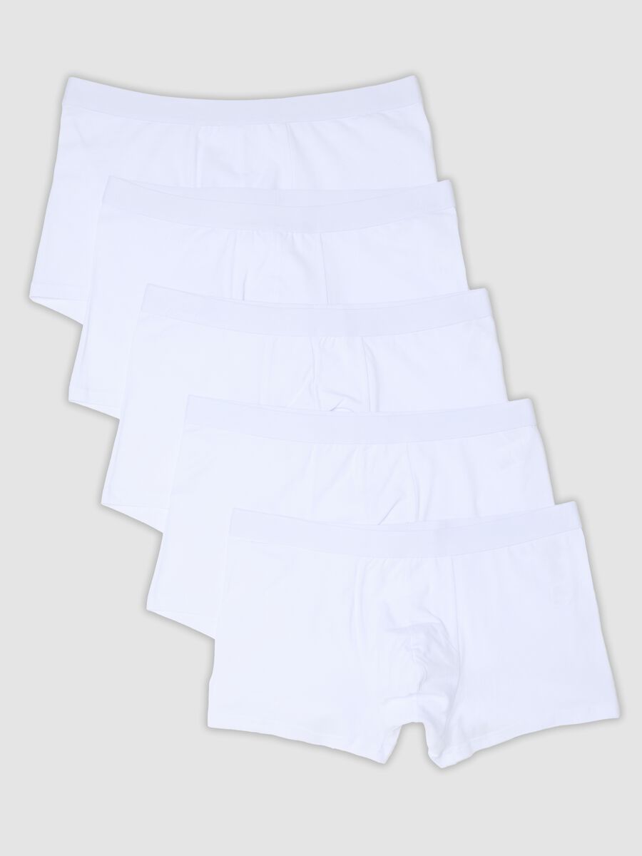Multipack di cinque boxer bianchi in cotone organico elasticizzato_4