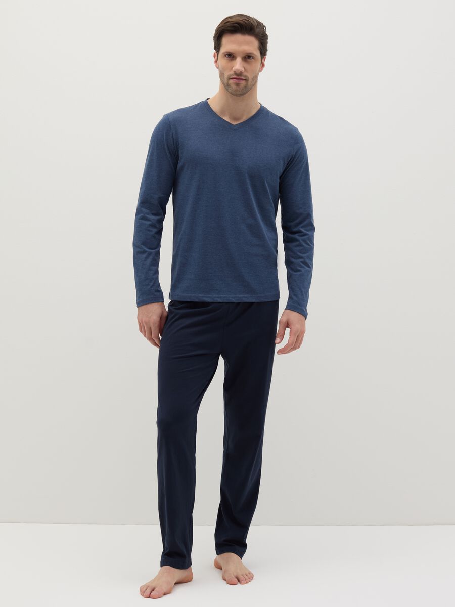 Long pyjamas with V-neck top_0