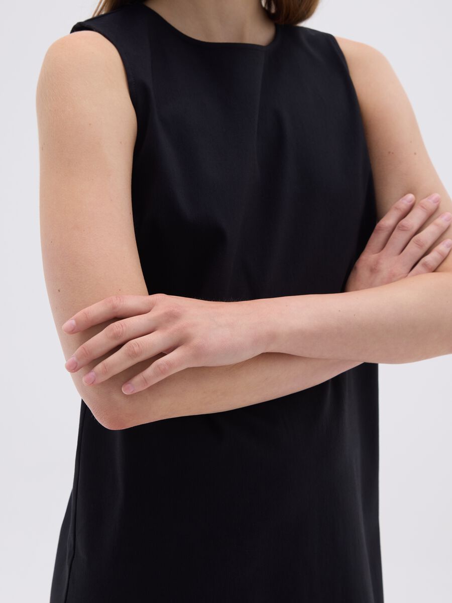 Black viscose blend women's dress_3