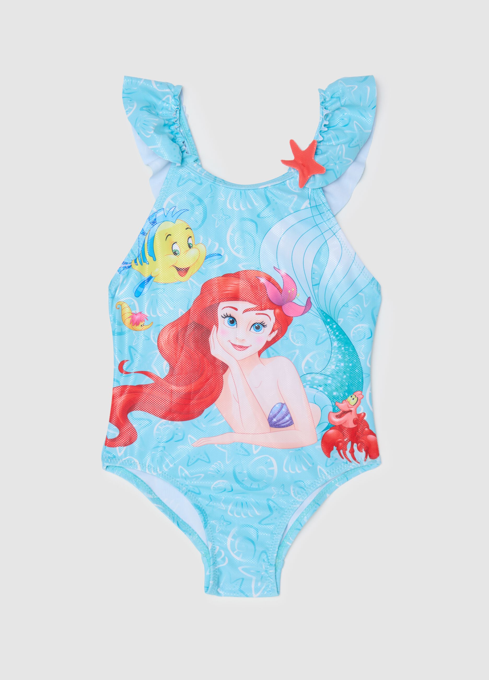 Girls’ swimsuit in multicoloured stretch fabric