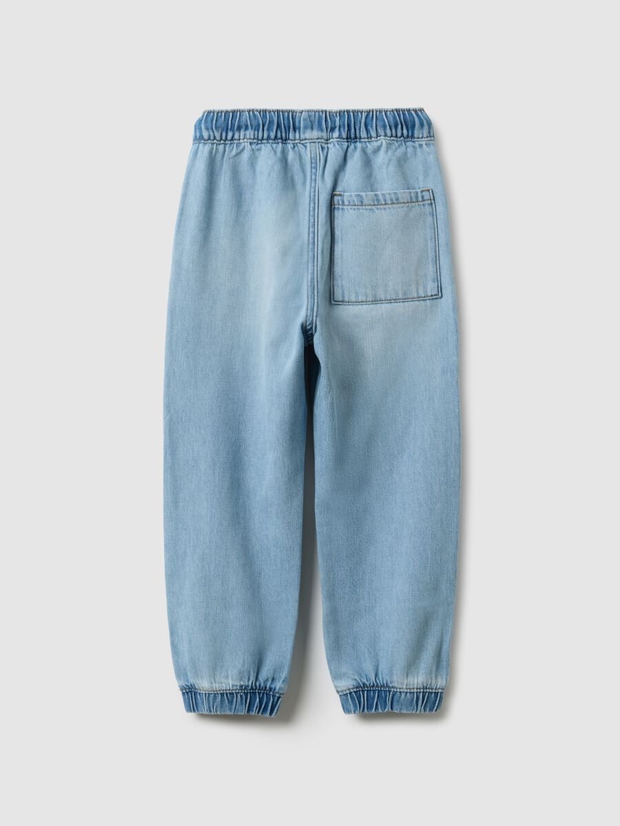 Kids' regular fit blue cotton jog denim_1
