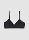 Black triangle bra with removable padding in stretch fabric_0