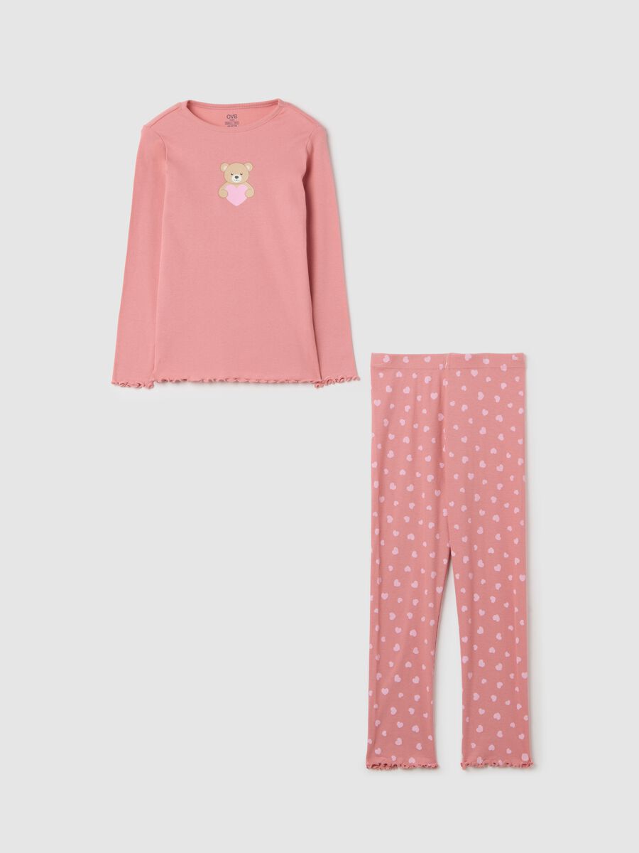 Pink cotton pyjama for girls_0