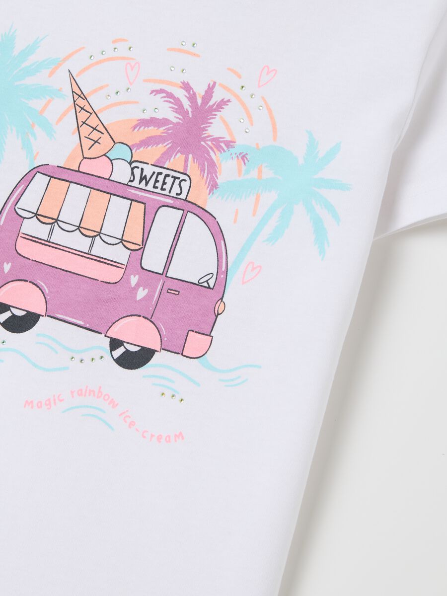 White cotton T-shirt with print_3