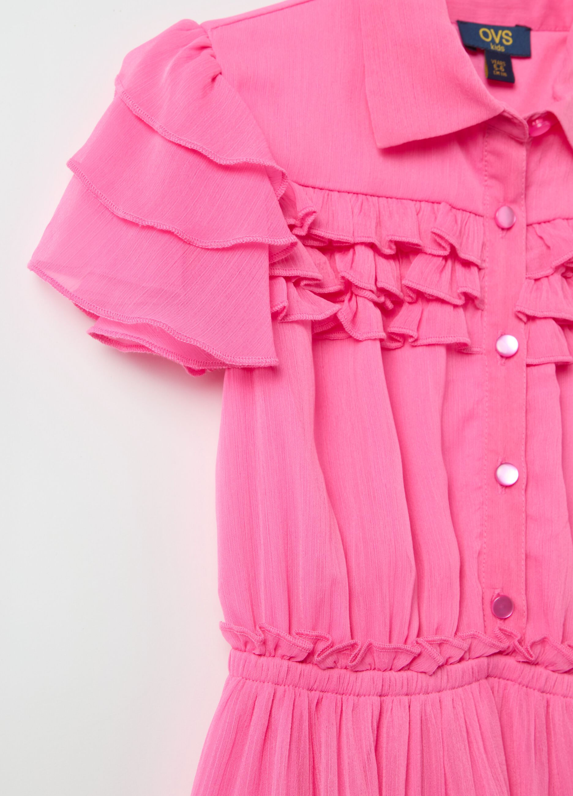 Flounced dress with frills