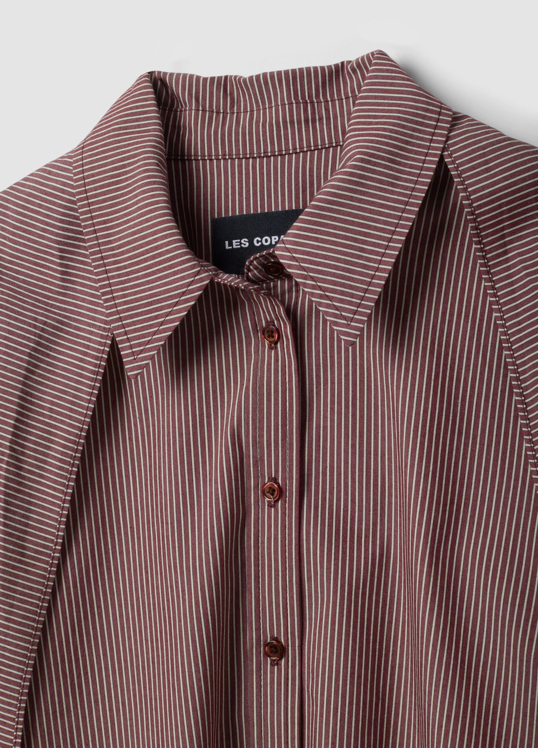 Multicolour stretch-cotton shirt with scarf collar