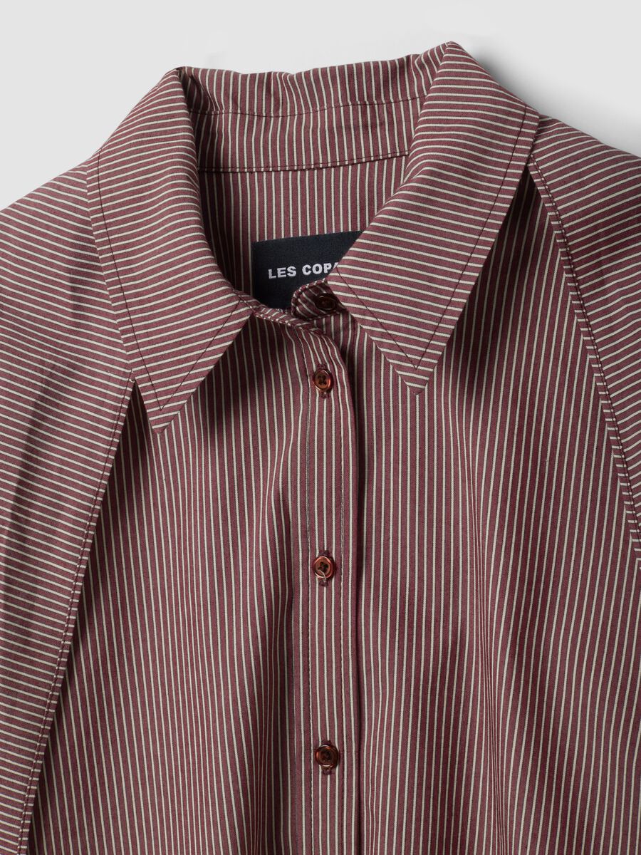 Camicia multicolor in cotone elasticizzato con collo foulard_5