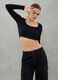 Cut Out Crop Long-sleeved Black_0