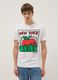 T-shirt in puro cotone bianca regular fit con stampa Keith Haring_0