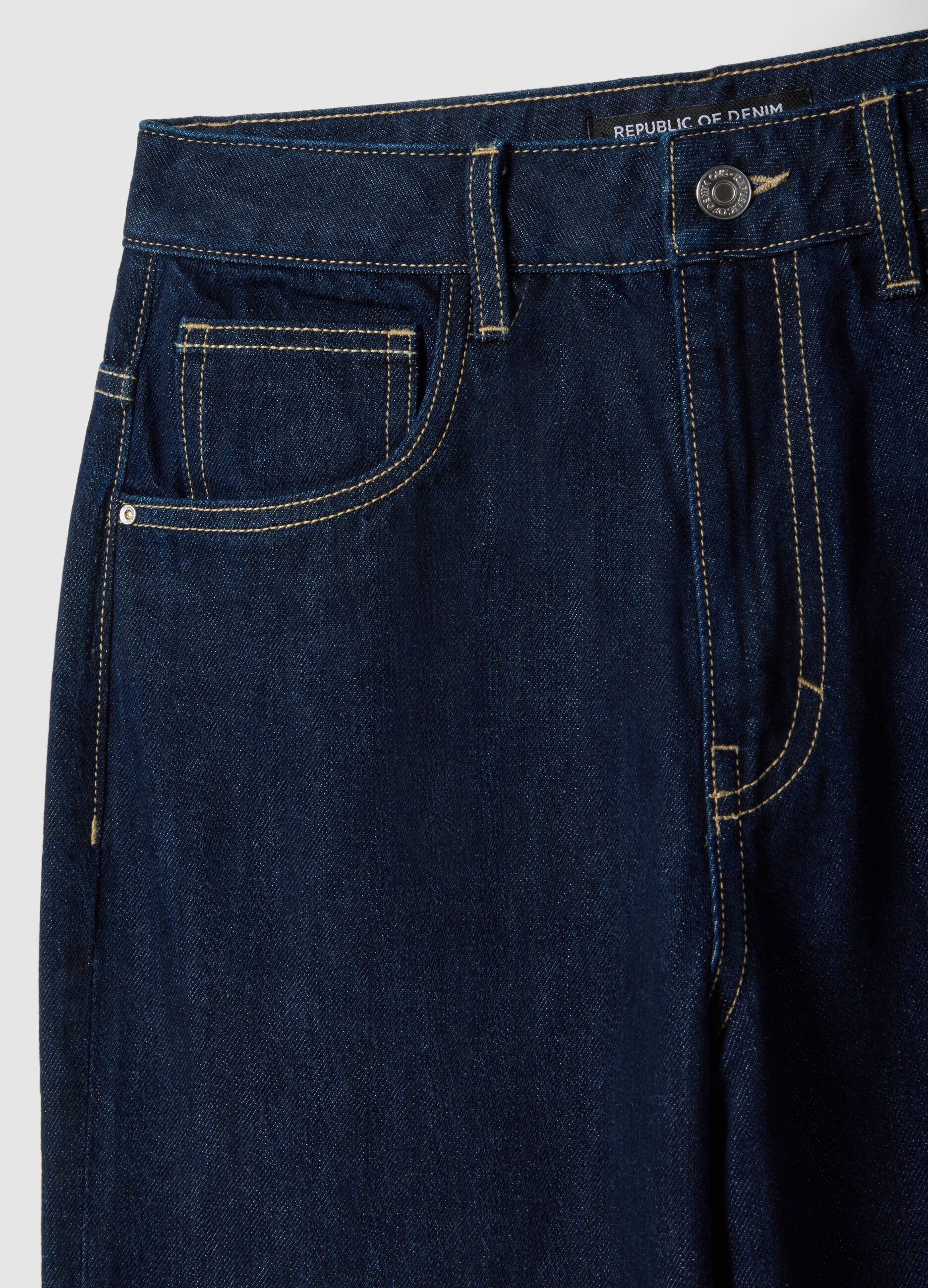 Jeans in puro cotone blu baggy fit