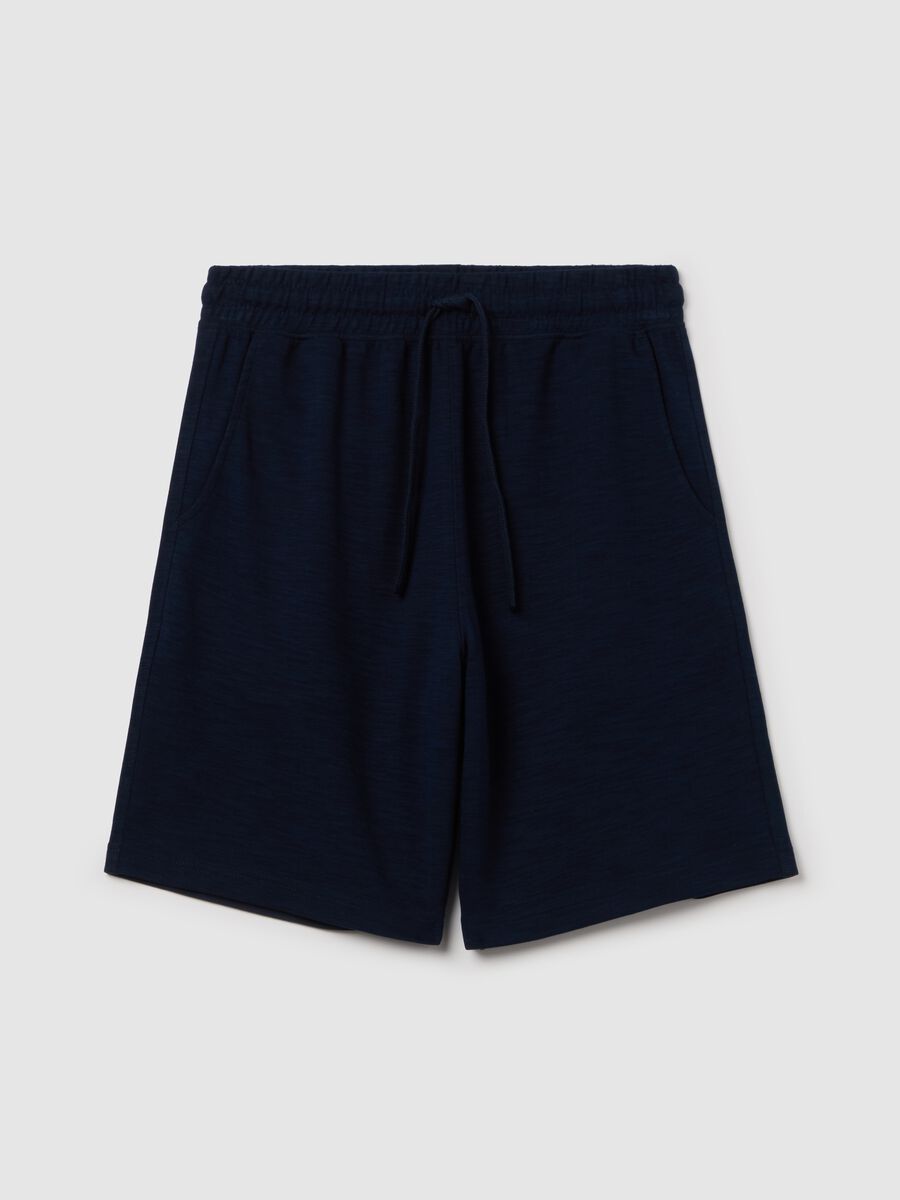 Short pyjamas in slub jersey with drawstring_0