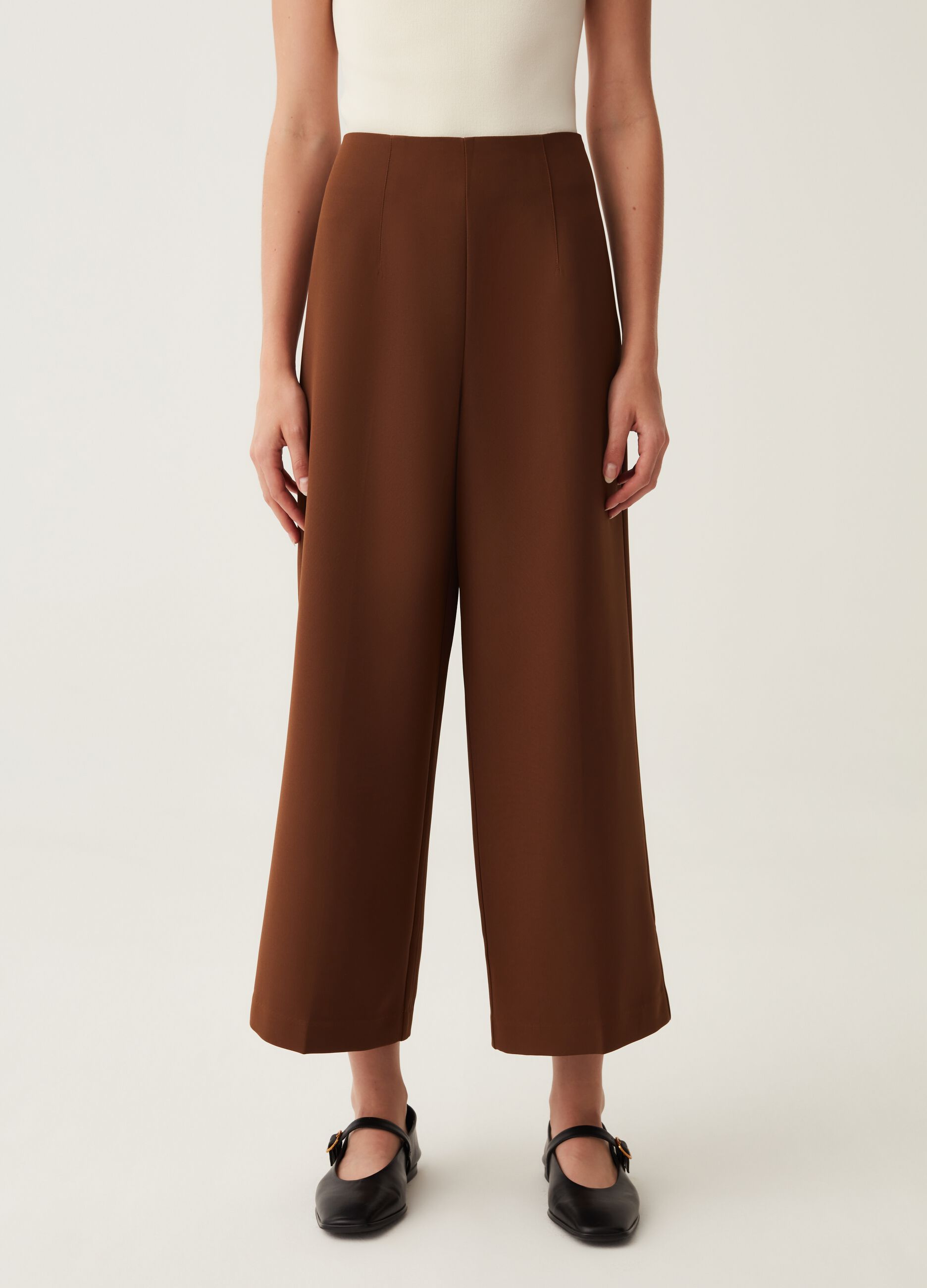 Pantalone ankle fit stretch Marrone tabacco da Donna OVS