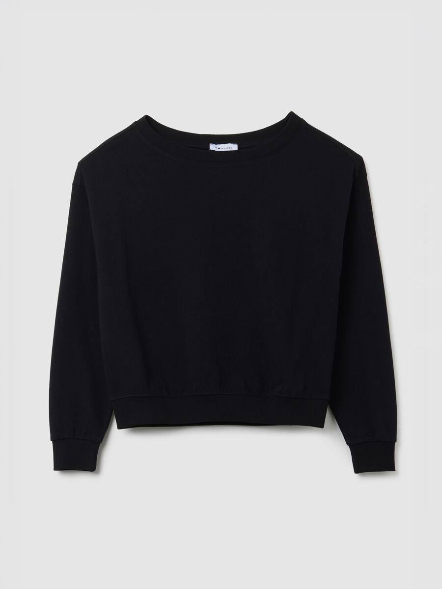 Regular fit black pure cotton sweatshirt_0
