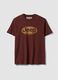 Brown pure cotton crew-neck T-shirt with Jeep print_0