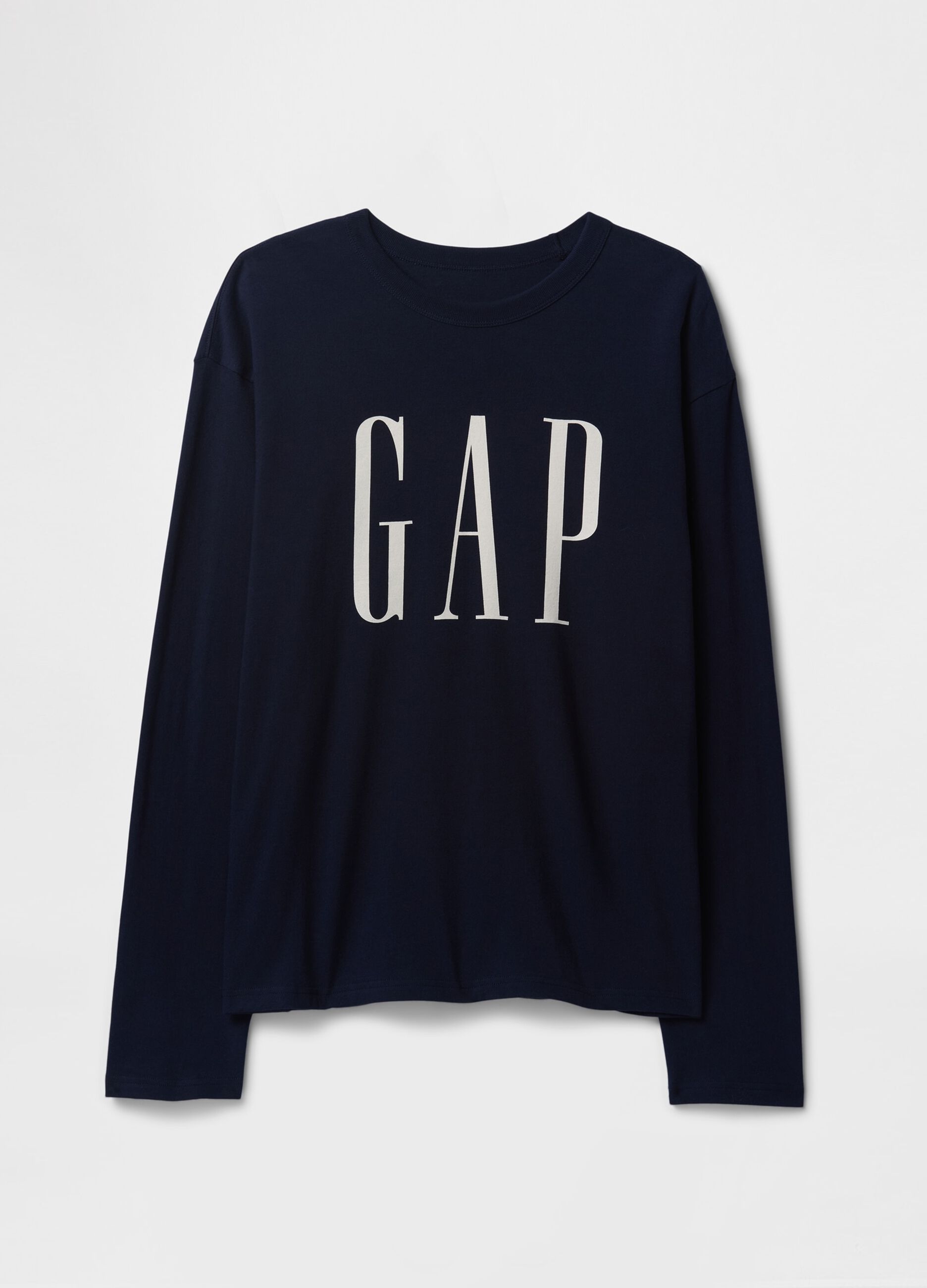 Blue Cotton Long Sleeve T-shirt with Gap Logo