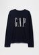Blue Cotton Long Sleeve T-shirt with Gap Logo_3