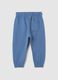 Baby blue regular fit jogger trousers in pure cotton_1